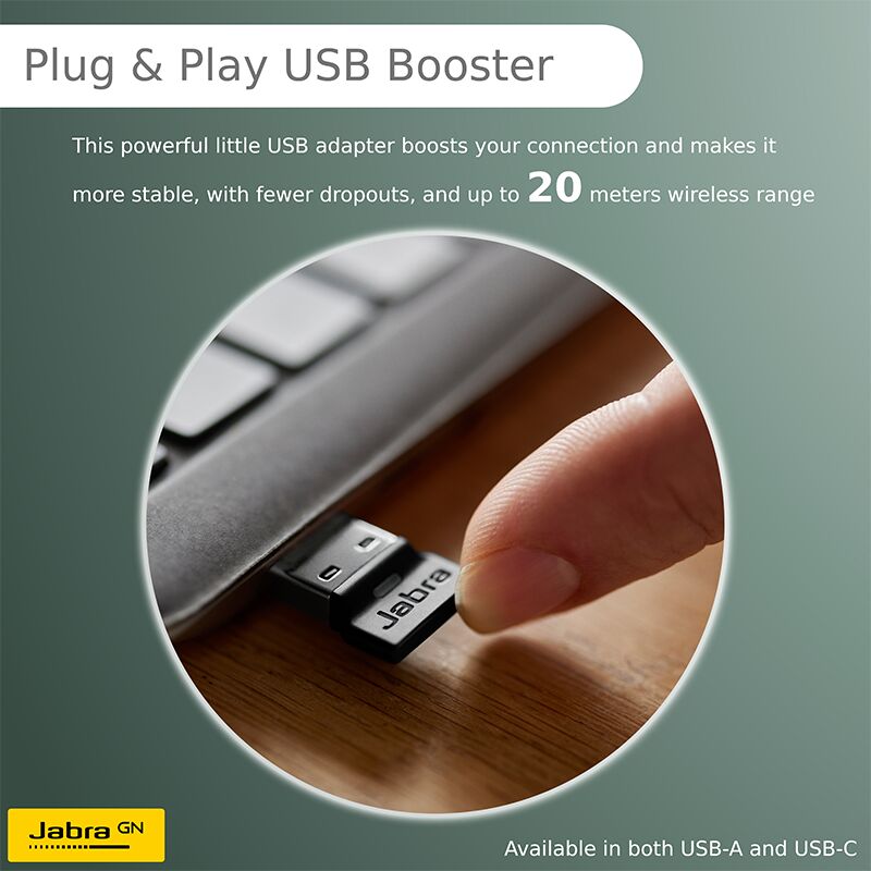 JABRA Evolve2 Buds Wireless Earbuds - UC Certified - Active Noise Cancelling - 33hr Battery - USB C