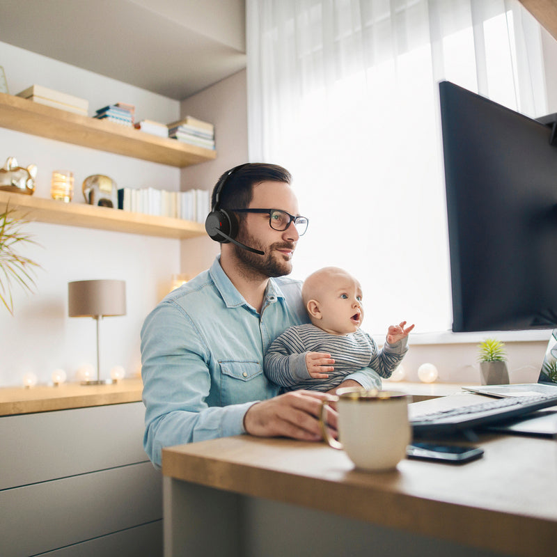 JABRA Evolve2 55 Mono Wireless Headset - Microsoft Teams & Open Office Certified - Active Noise Cancelling - 30m Range - 28mm Driver - USB C