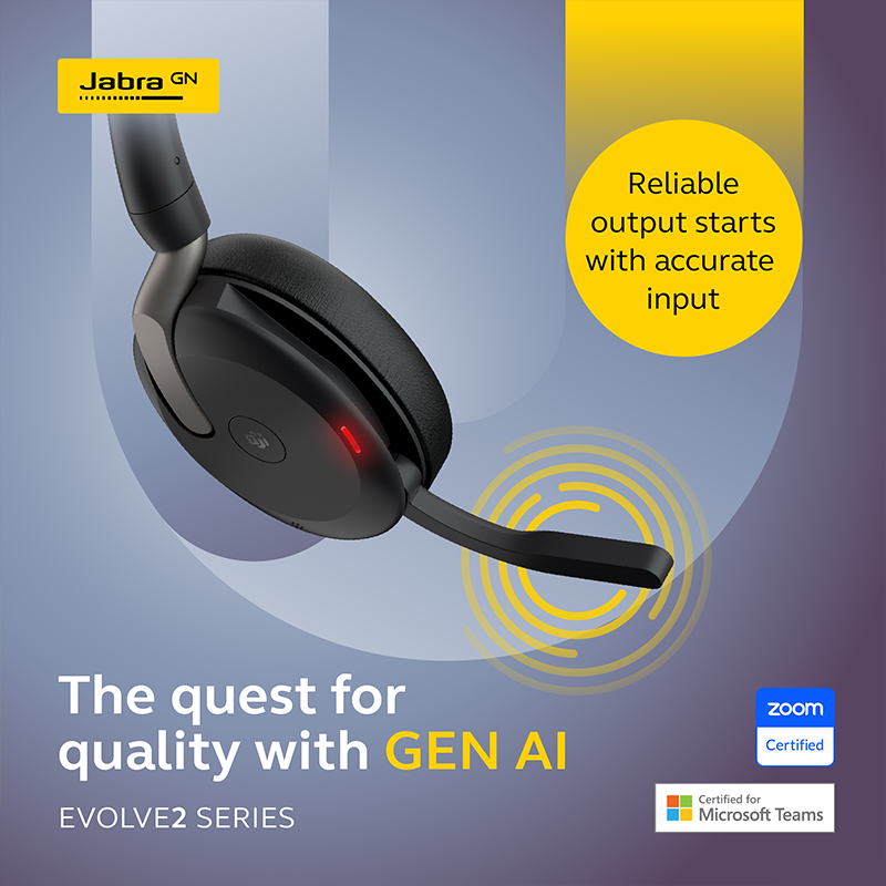 JABRA Evolve2 55 Mono + Charging Stand - Wireless Headset - Microsoft Teams & Open Office Certified - Active Noise Cancelling - 30m Range - USB A