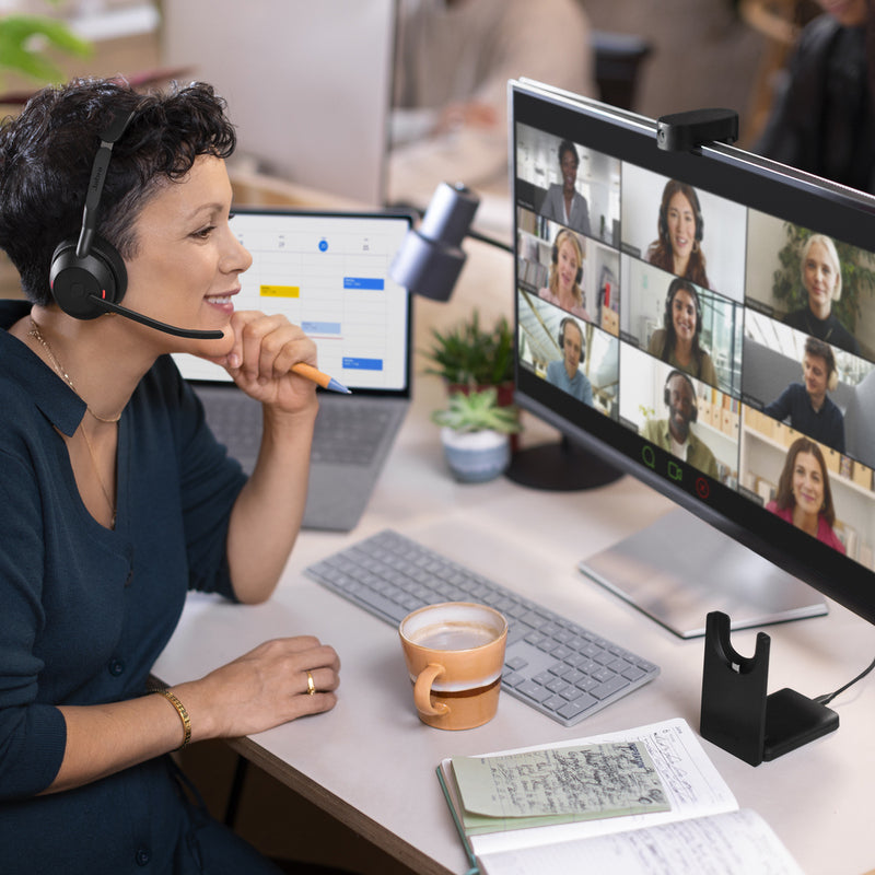 JABRA Evolve2 55 Mono Wireless Headset - Microsoft Teams & Open Office Certified Active Noise Cancelling - 30m Range - 28mm Driver - USB A