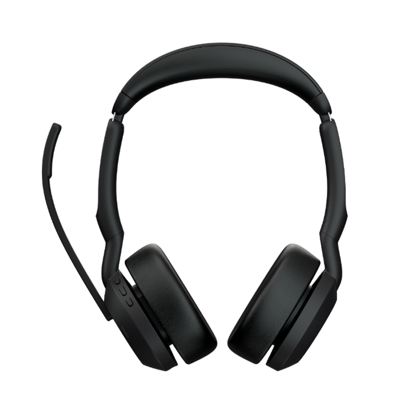 JABRA Evolve2 55 Stereo + Charging Stand - Wireless Headset - UC Certified - Active Noise Cancelling - 30m Range - USB A