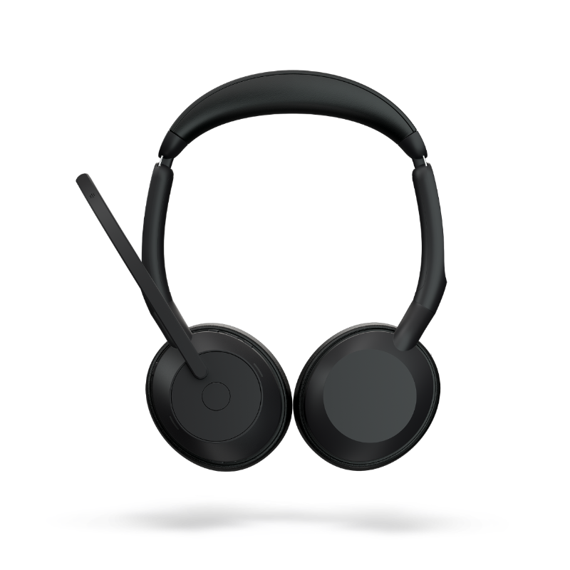JABRA Evolve2 55 Stereo + Charging Stand - Wireless Headset - UC Certified - Active Noise Cancelling - 30m Range - USB A