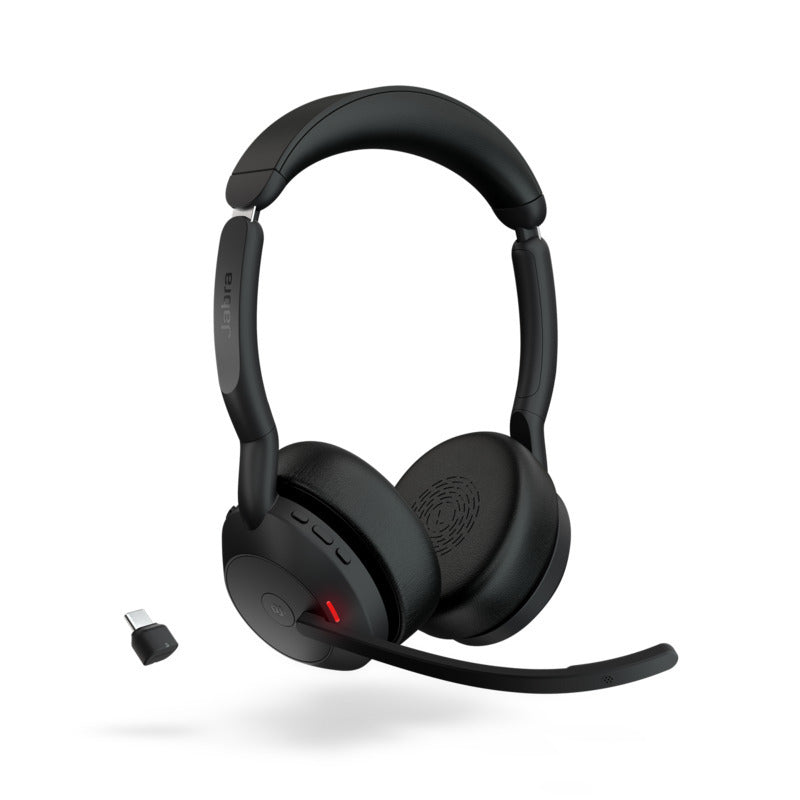 JABRA Evolve2 55 Stereo Wireless Headset - Microsoft Teams & Open Office Certified - Active Noise Cancelling - 30m Range - 28mm Driver - USB C