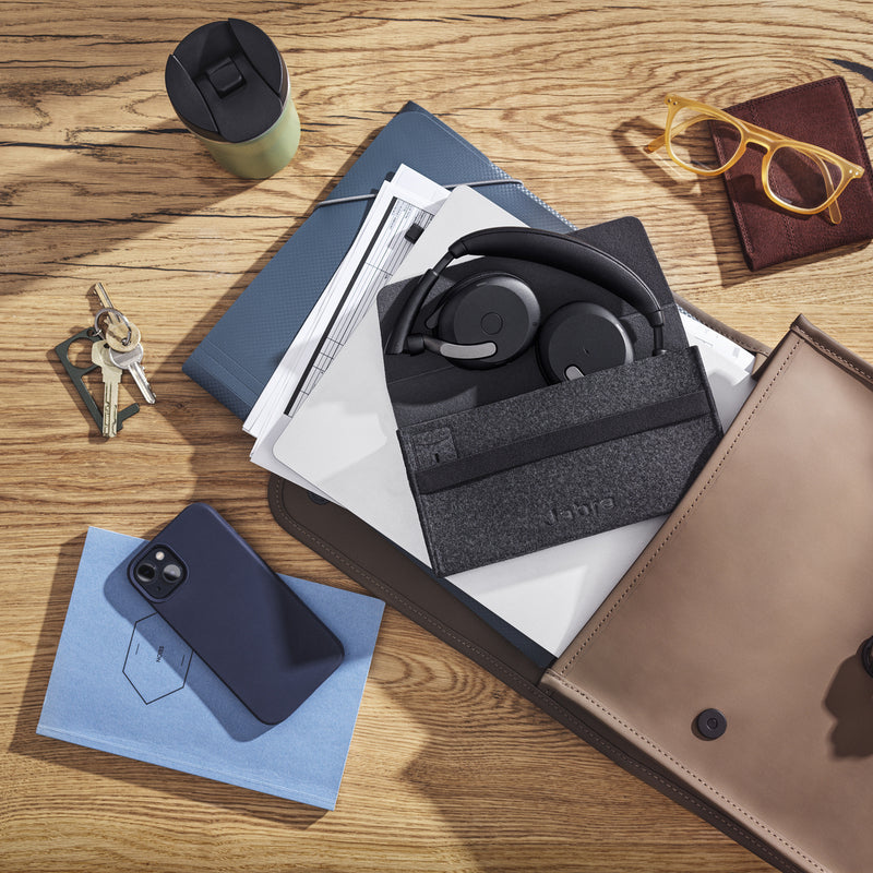 JABRA Evolve2 65 Flex Stereo Wireless Headset - UC Certified - Collapsible - Active Noise Cancelling - Dual Foam - USB C
