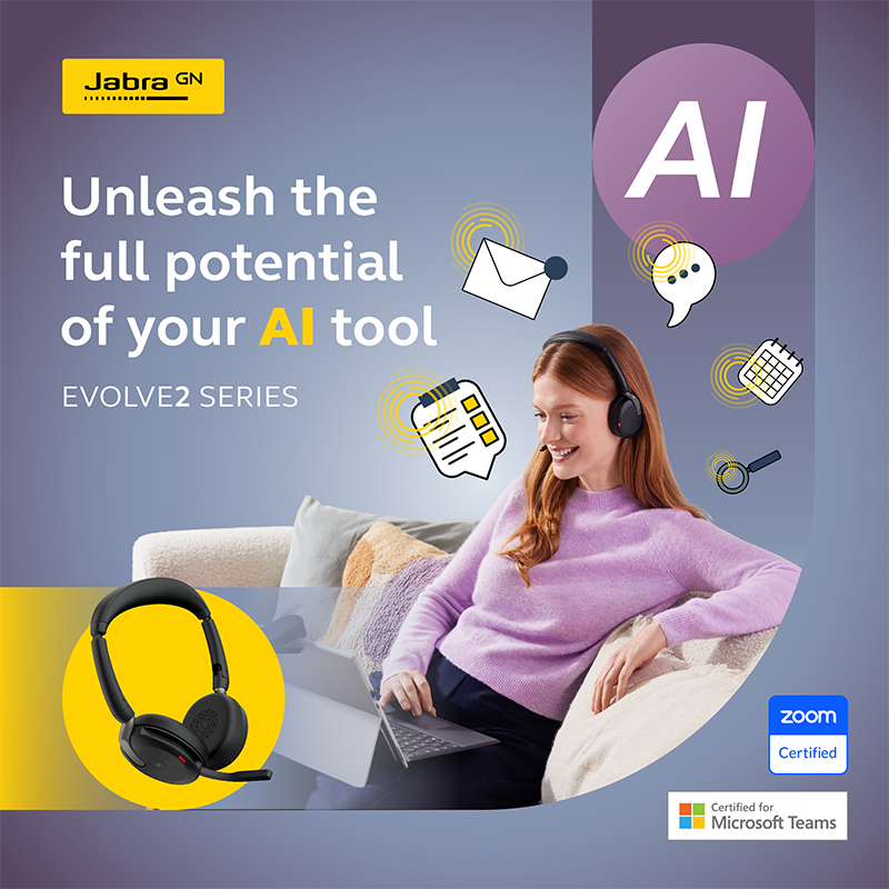 JABRA Evolve2 65 Flex Stereo Wireless Headset - UC Certified - Collapsible - Active Noise Cancelling - Dual Foam - USB C