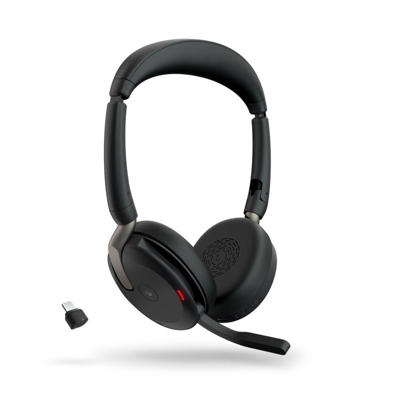 Jabra Evolve2 65 Flex Bluetooth Headset - USB C - MS - Stereo with Wireless Charging Stand