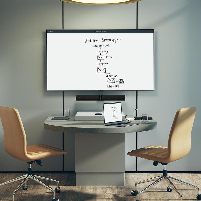 Jabra PanaCast 50 1800 4K video bar with 3x13MP cameras, 8 mics & 4 speakers. Ideal for medium rooms, Zoom & Teams conferencing.