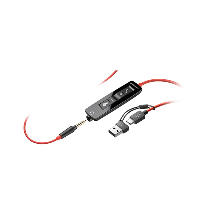 HP Poly Blackwire C5210 Corded Headset - Mono - UC - 3.5mm - USB C - inc USB A Adaptor