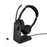 Jabra Wireless Evolve2 55 UC Stereo Bluetooth ANC Headset W/Charging Stand, Link380C,USB-C