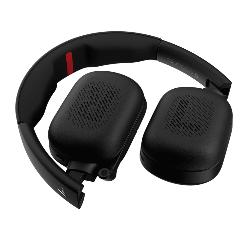 HP Poly Focus 625 Fold Bluetooth Headset - Stereo - Hybrid ANC - Teams Certified - BT700 USB-C Dongle w/USB-A Adapter - C56XSAA