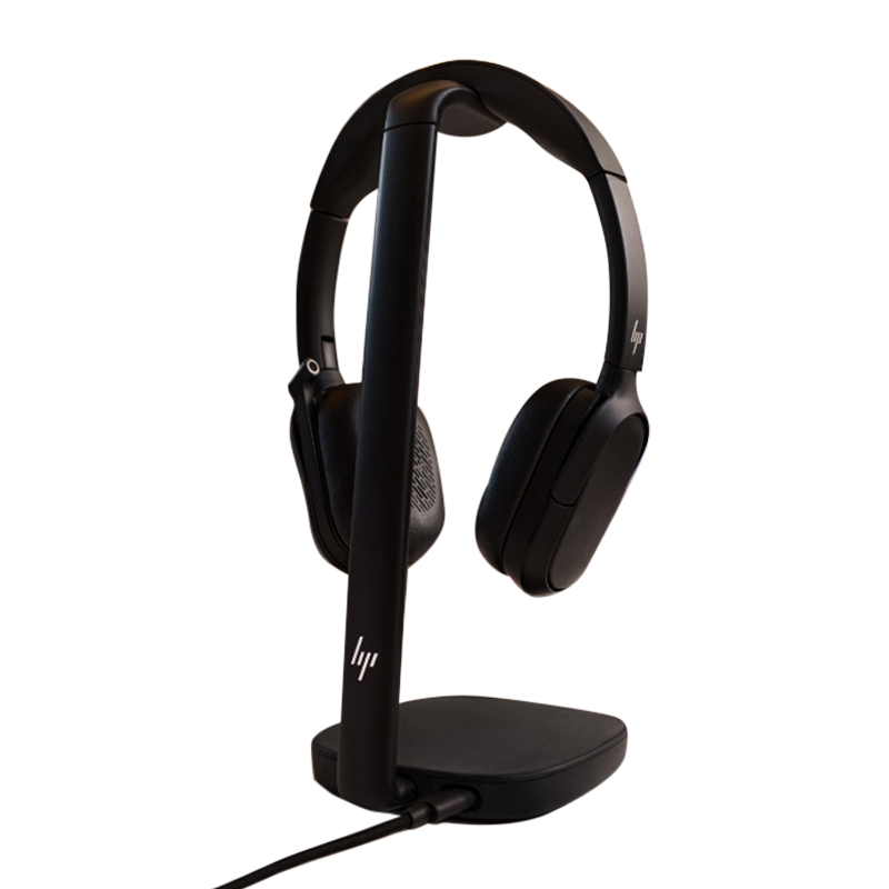 HP Poly Focus 625 Stereo Bluetooth Headset with Wireless Charging Stand - ANC - BT700 USB-C Dongle